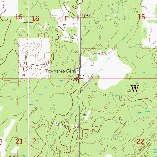 Topographic Map of Township of Wagner, MN