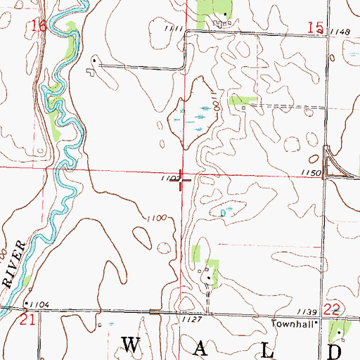 Topographic Map of Township of Walden, MN