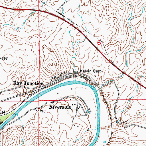 Topographic Map of Kelvin Cemetery, AZ