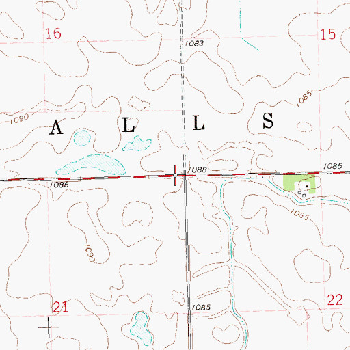 Topographic Map of Township of Walls, MN