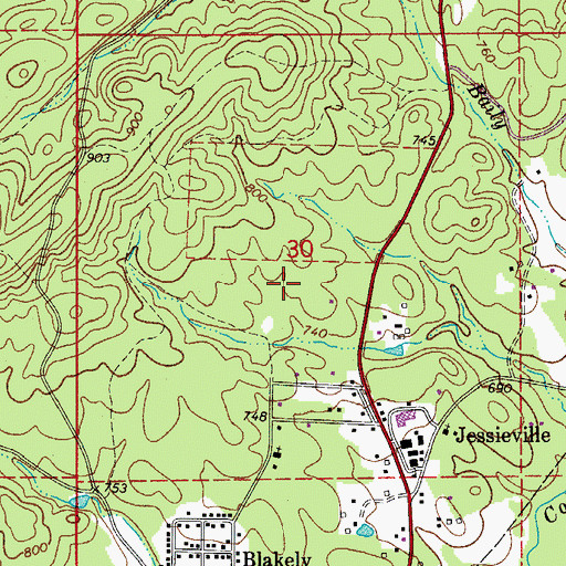 Topographic Map of Township of Jessieville (historical), AR