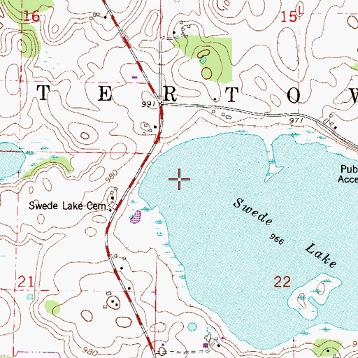Topographic Map of Township of Watertown, MN