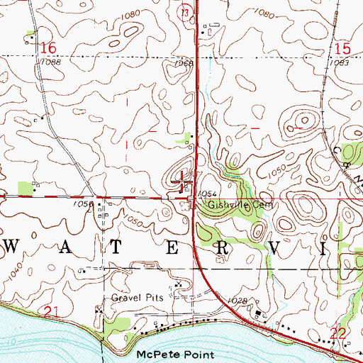Topographic Map of Township of Waterville, MN