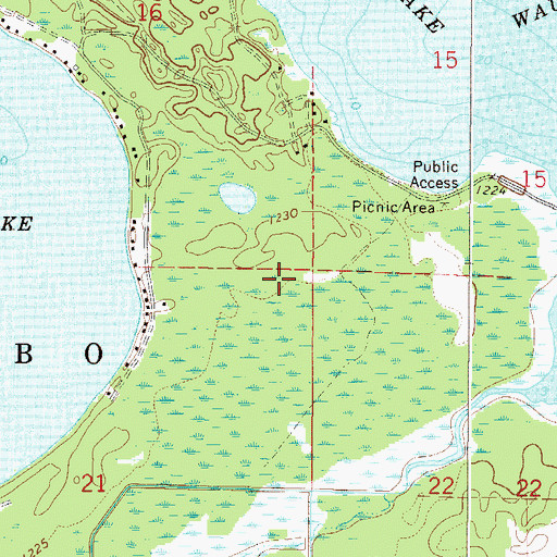 Topographic Map of Township of Waukenabo, MN