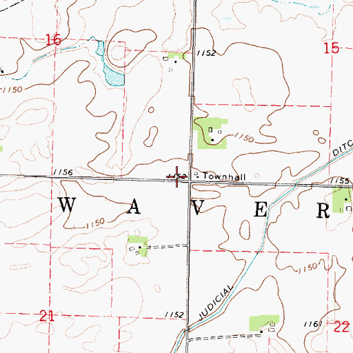 Topographic Map of Township of Waverly, MN