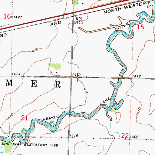 Topographic Map of Township of Weimer, MN