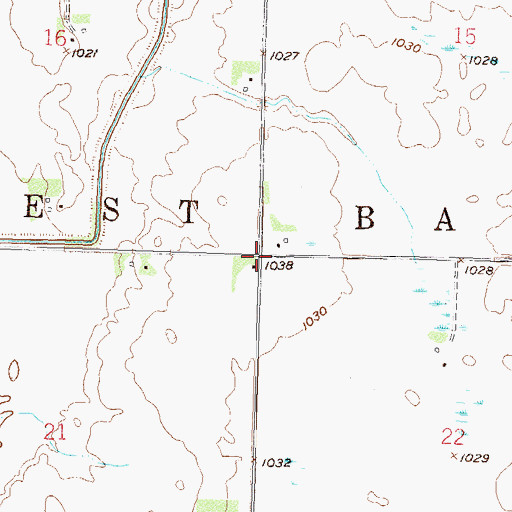 Topographic Map of Township of West Bank, MN