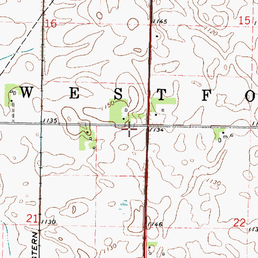 Topographic Map of Township of Westford, MN