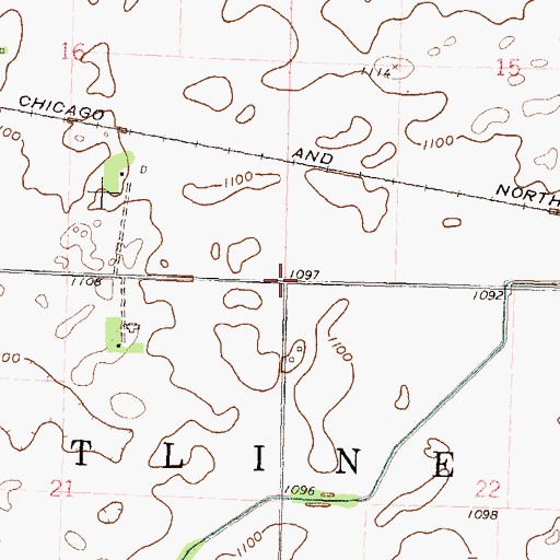 Topographic Map of Township of Westline, MN