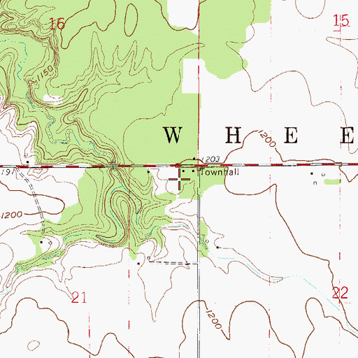 Topographic Map of Township of Wheeling, MN