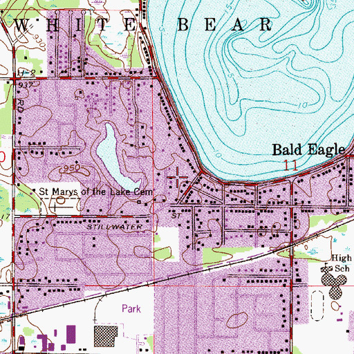 Topographic Map of Township of White Bear, MN