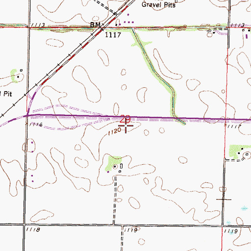 Topographic Map of Township of Willmar, MN