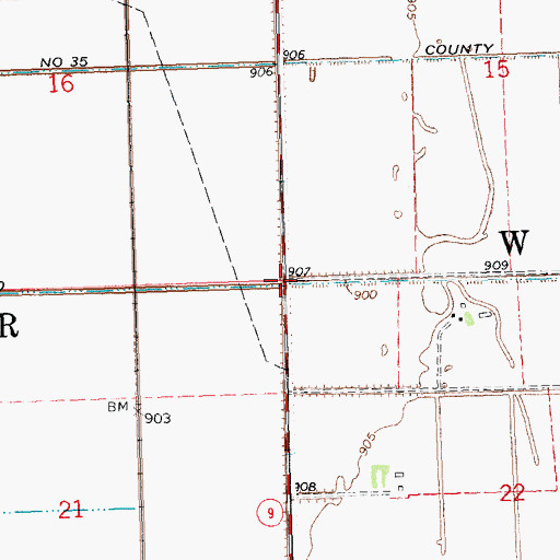 Topographic Map of Township of Winchester, MN