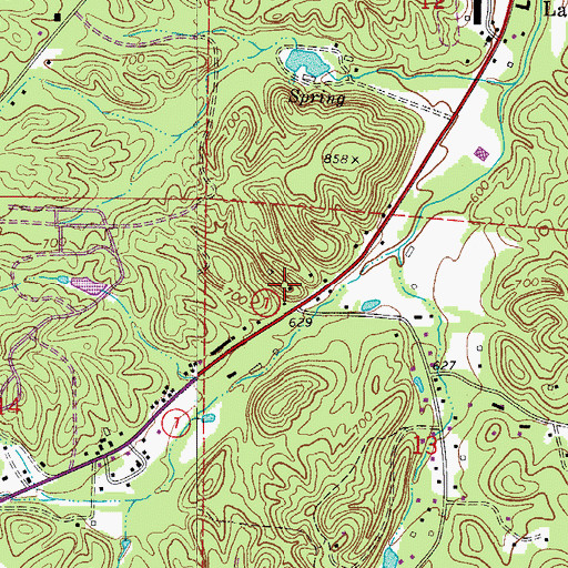 Topographic Map of Township of Whittington, AR