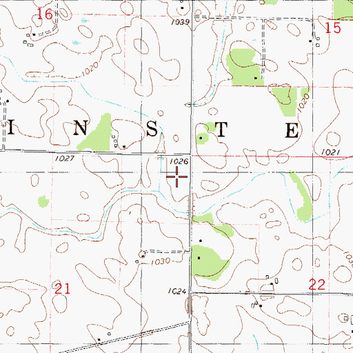 Topographic Map of Township of Winsted, MN