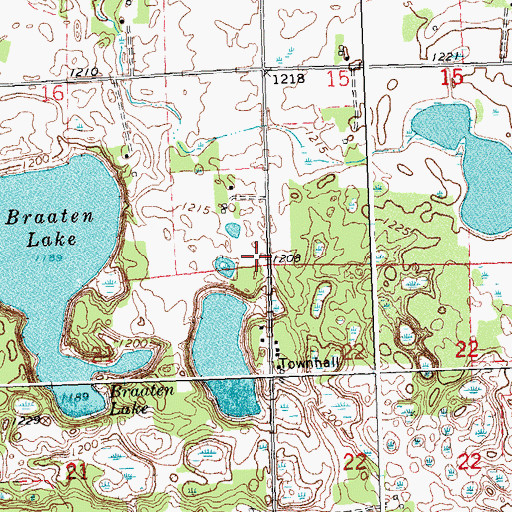 Topographic Map of Township of Woodside, MN