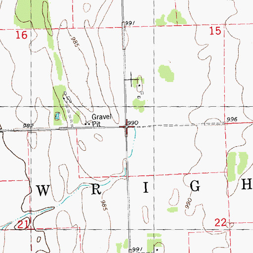 Topographic Map of Township of Wright, MN