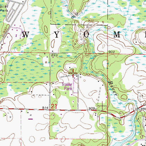 Topographic Map of Township of Wyoming (historical), MN