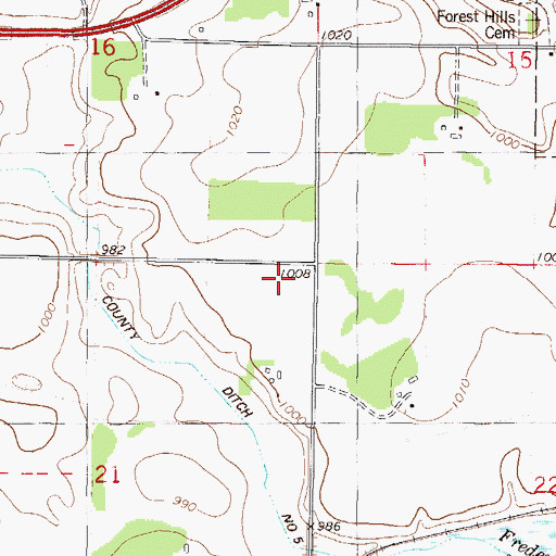 Topographic Map of Township of Young America, MN