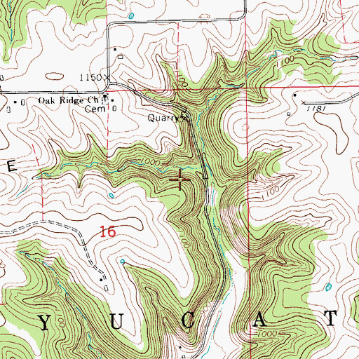 Topographic Map of Township of Yucatan, MN