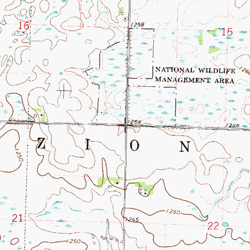 Topographic Map of Township of Zion, MN