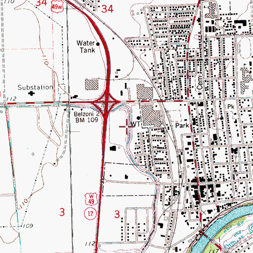Topographic Map of Ditch Number Twenty Seven, MS