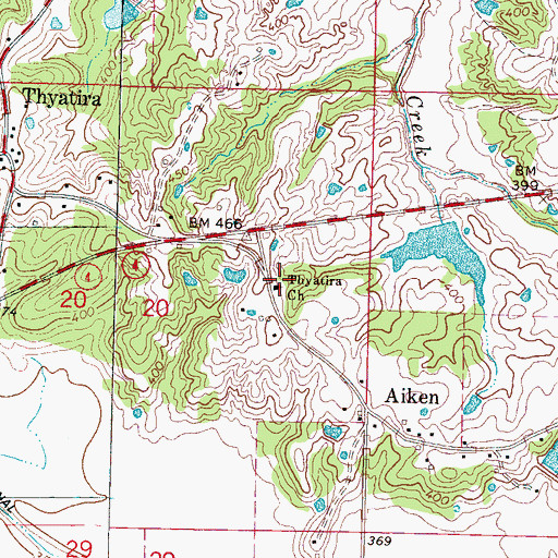 Topographic Map of Thyatira Church, MS