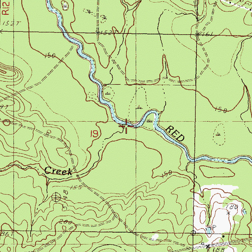Topographic Map of Hunts Creek, MS