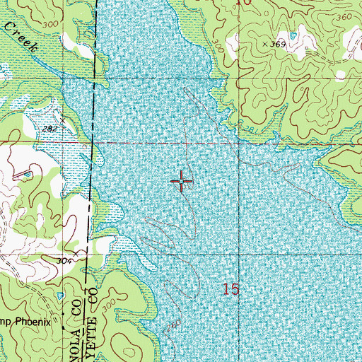 Topographic Map of Hoke Creek, MS