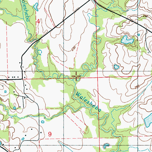 Topographic Map of Little Walesheba Creek, MS