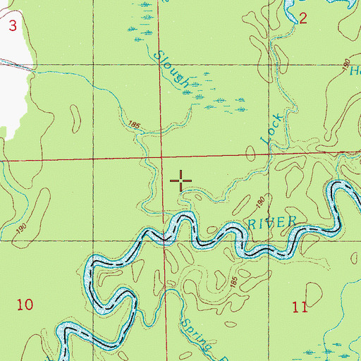 Topographic Map of Moore Lake Slough, MS