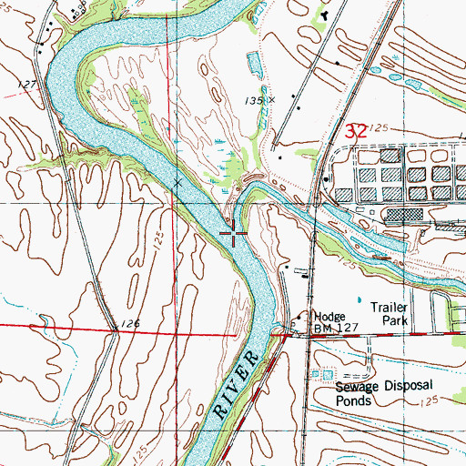 Topographic Map of Pelucia Creek, MS