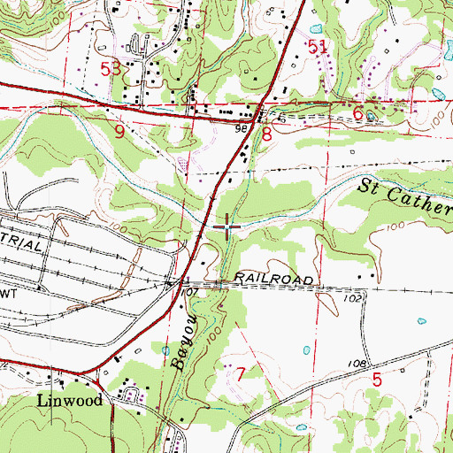 Topographic Map of Saragossa Bayou, MS