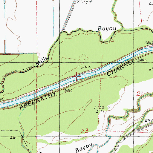 Topographic Map of Abernathy Channel, MS