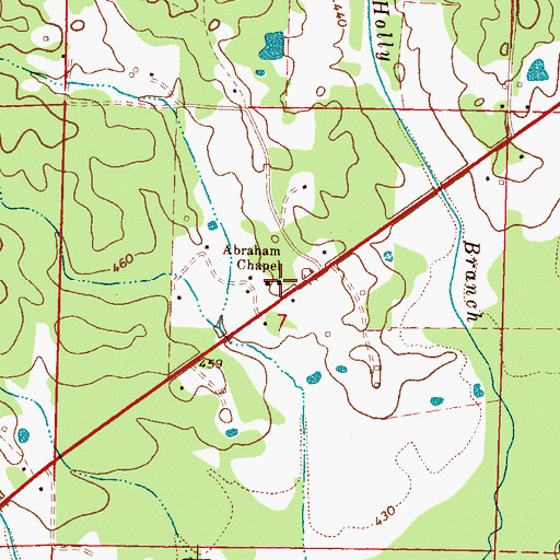 Topographic Map of Abraham Baptist Church, MS