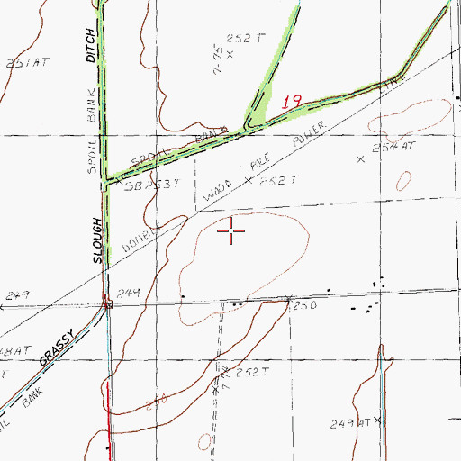 Topographic Map of Township of Blue Cane, AR