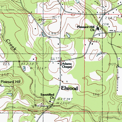 Topographic Map of Adams Chapel, MS