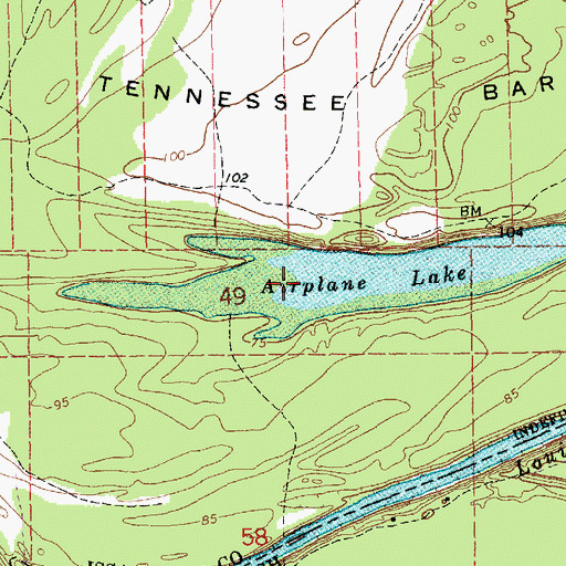 Topographic Map of Airplane Lake, MS