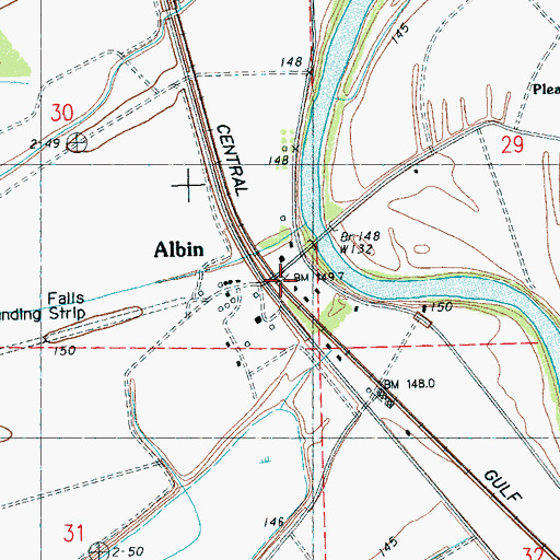 Topographic Map of Albin, MS