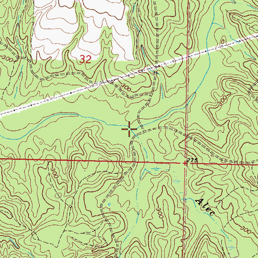 Topographic Map of Alec Prong, MS