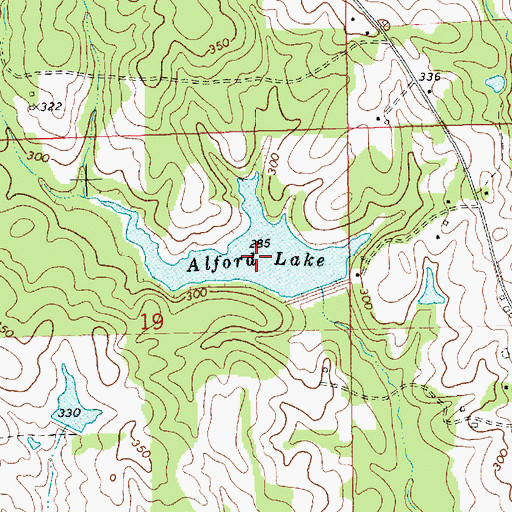 Topographic Map of Alford Lake, MS