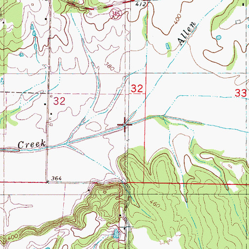 Topographic Map of Allen Branch, MS