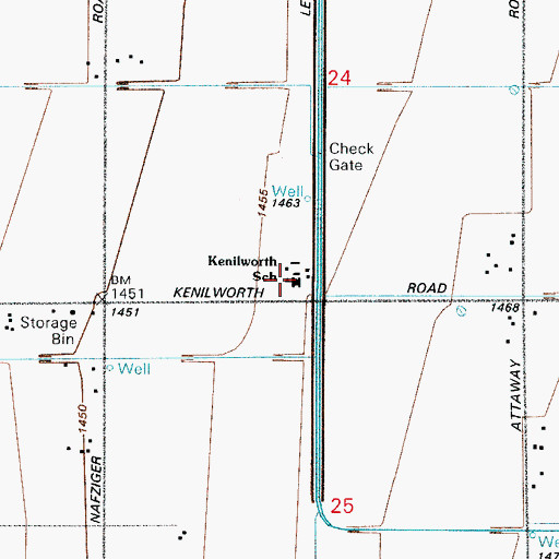 Topographic Map of Kenilworth School, AZ