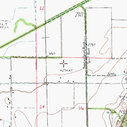 Topographic Map of Township of Crowley, AR