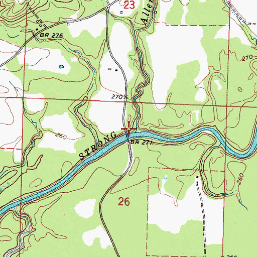Topographic Map of Allen Creek, MS