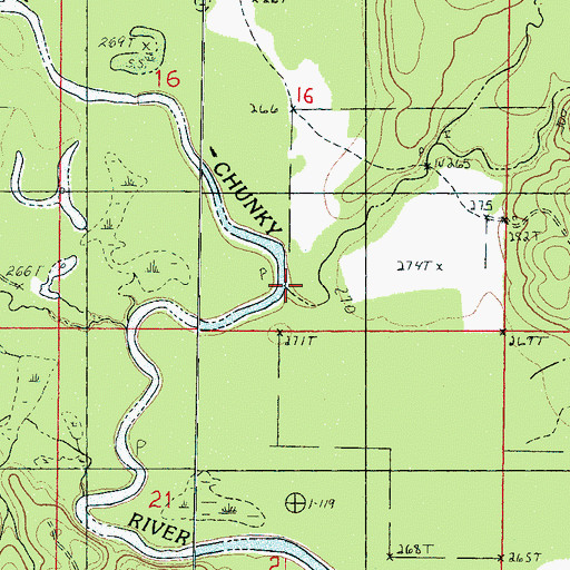 Topographic Map of Allen Creek, MS