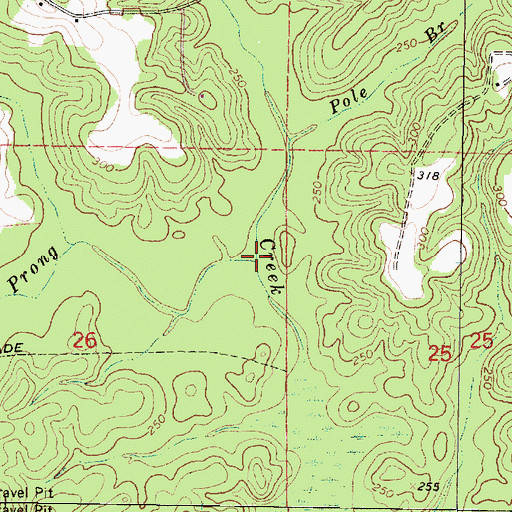 Topographic Map of Allen Prong, MS