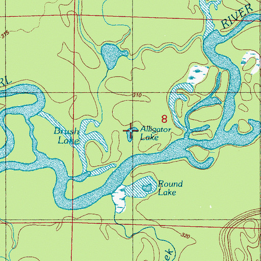 Topographic Map of Alligator Lake, MS