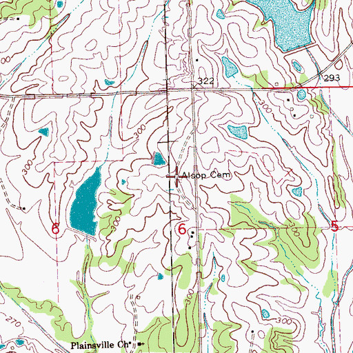 Topographic Map of Alsop Cemetery, MS