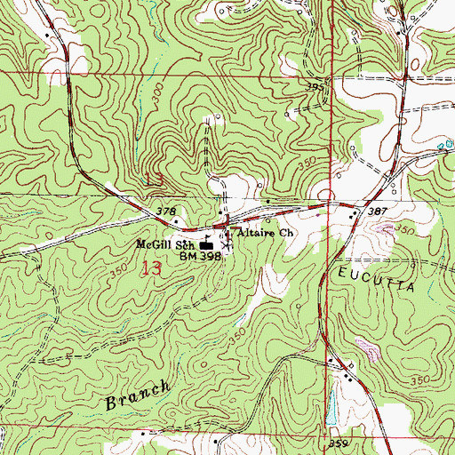 Topographic Map of Altaire Church, MS